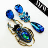 Earrings Blue AB Beatle | Gold - Muze Earrings