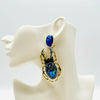 Earrings Blue AB Beatle | Gold - Muze Earrings