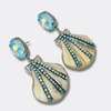 Earrings Blue Glam Shell | Silver - Muze Earrings