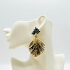 Earrings Blue Maple Leaf | Gold - Muze Earrings