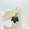 Earrings Blue Maple Leaf | Gold - Muze Earrings