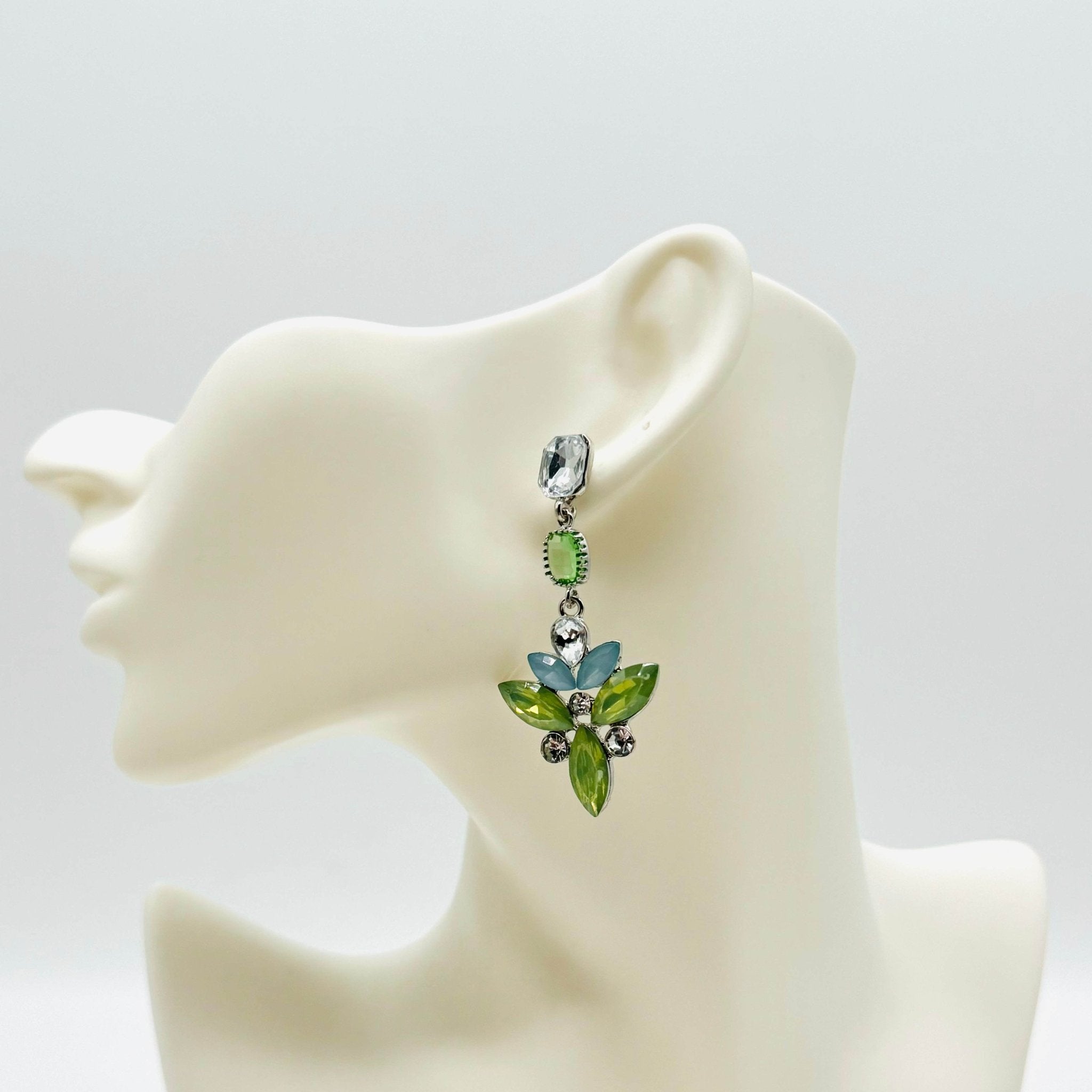 Earrings Bright Green Blue | Silver - Muze Earrings