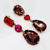 Earrings Burgundy Red Glam | Gold - Muze Earrings