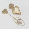 Earrings Champagne Heart | Gold - Muze Earrings