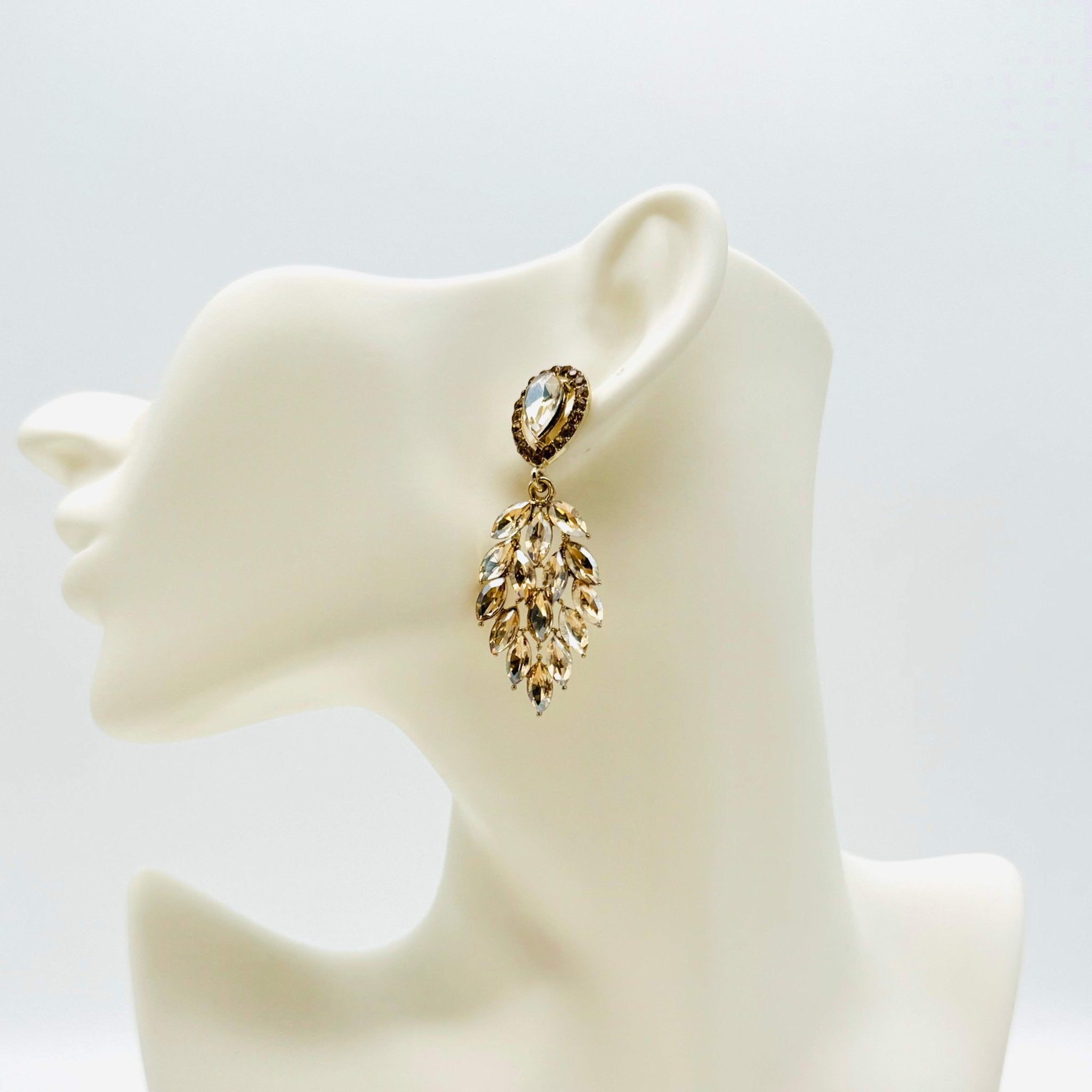 Earrings Champagne Leaf | Gold - Muze Earrings