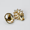 Handgemaakt statement oorbel earrings champagne studs handgemaakt door MUZE earrings. Gratis geleverd binnen nederland en belgie.