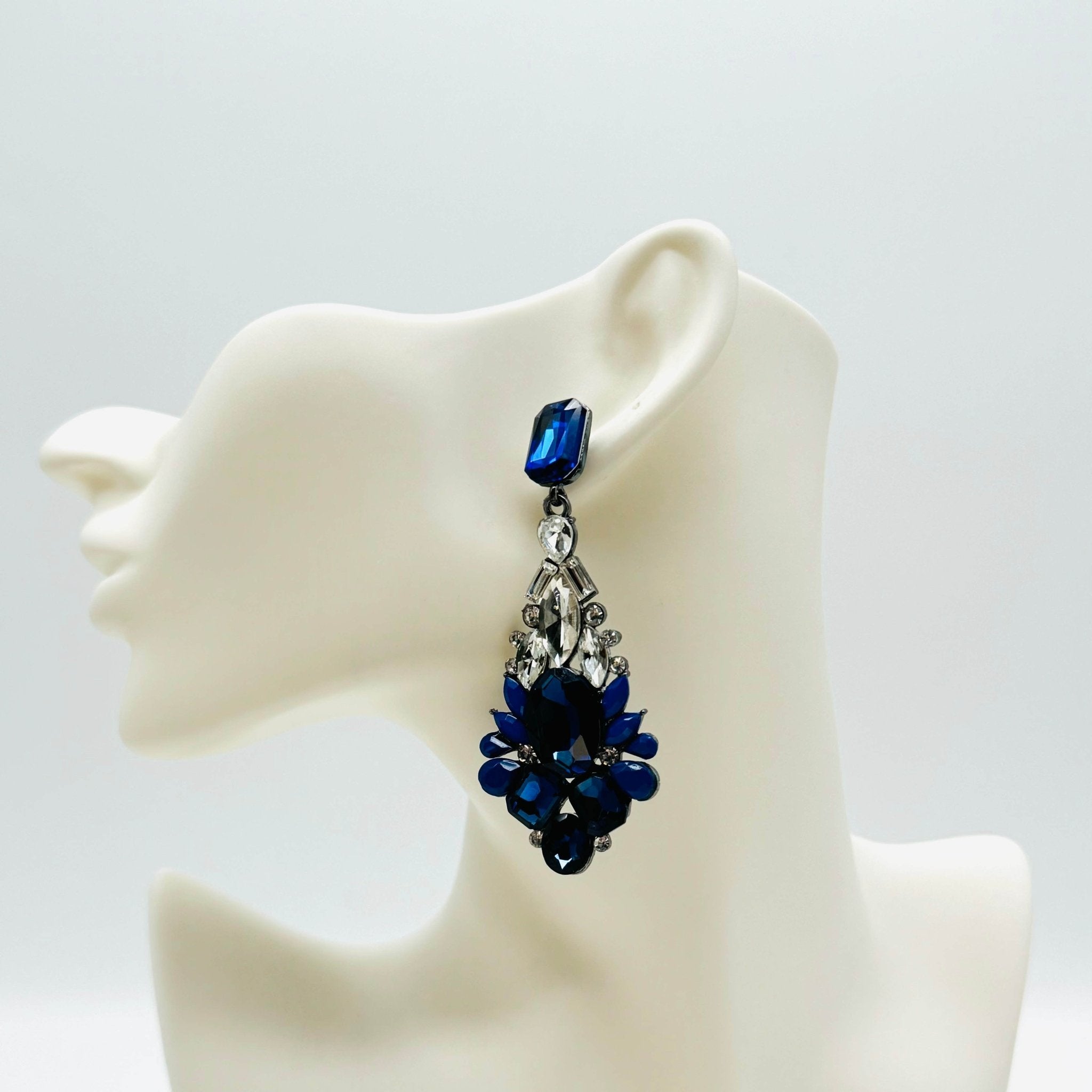 Earrings Dark Blue Glam | Silver - Muze Earrings