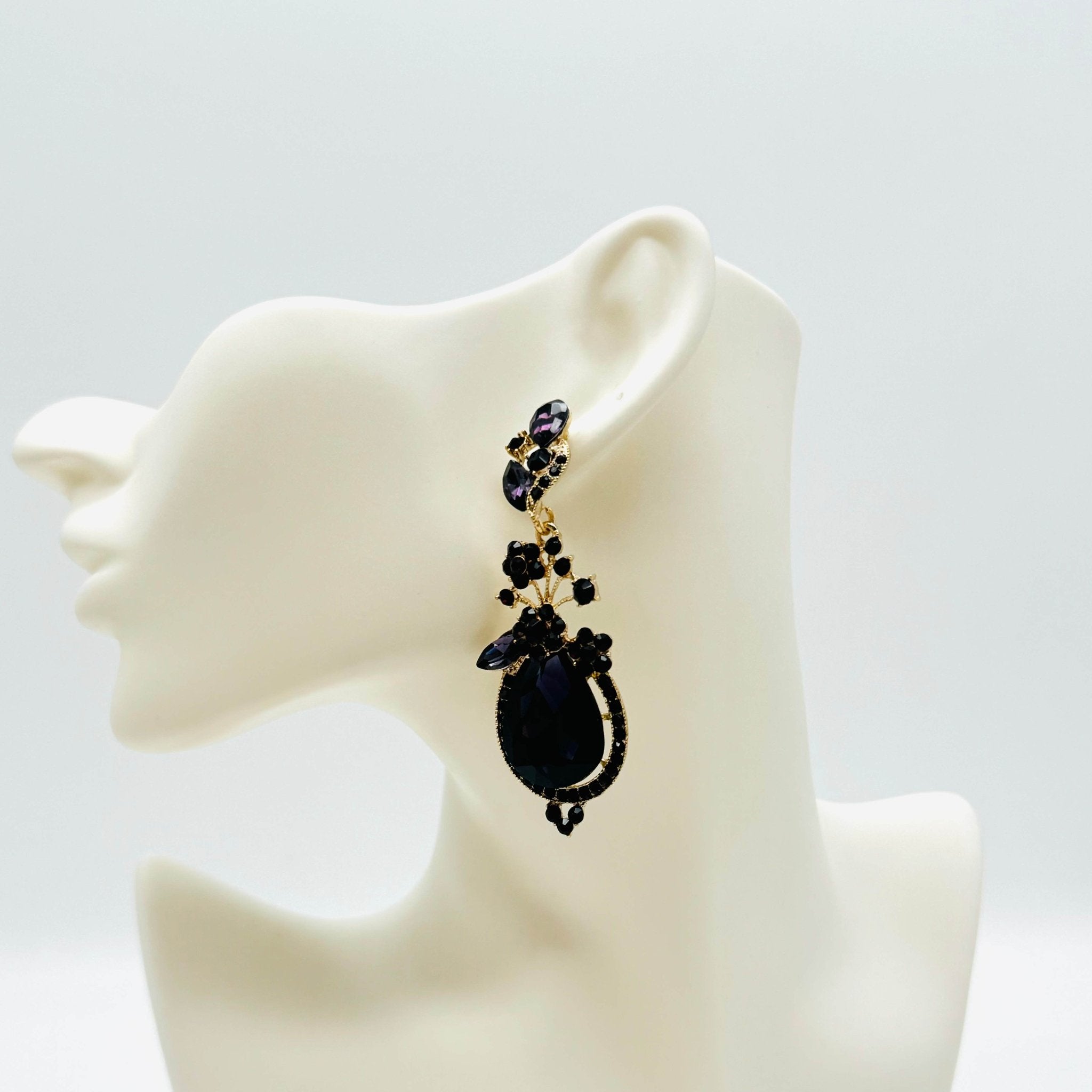 Earrings Dark Purple Glam | Gold - Muze Earrings