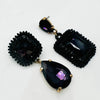 Earrings Dark Purple Strass | Gold - Muze Earrings