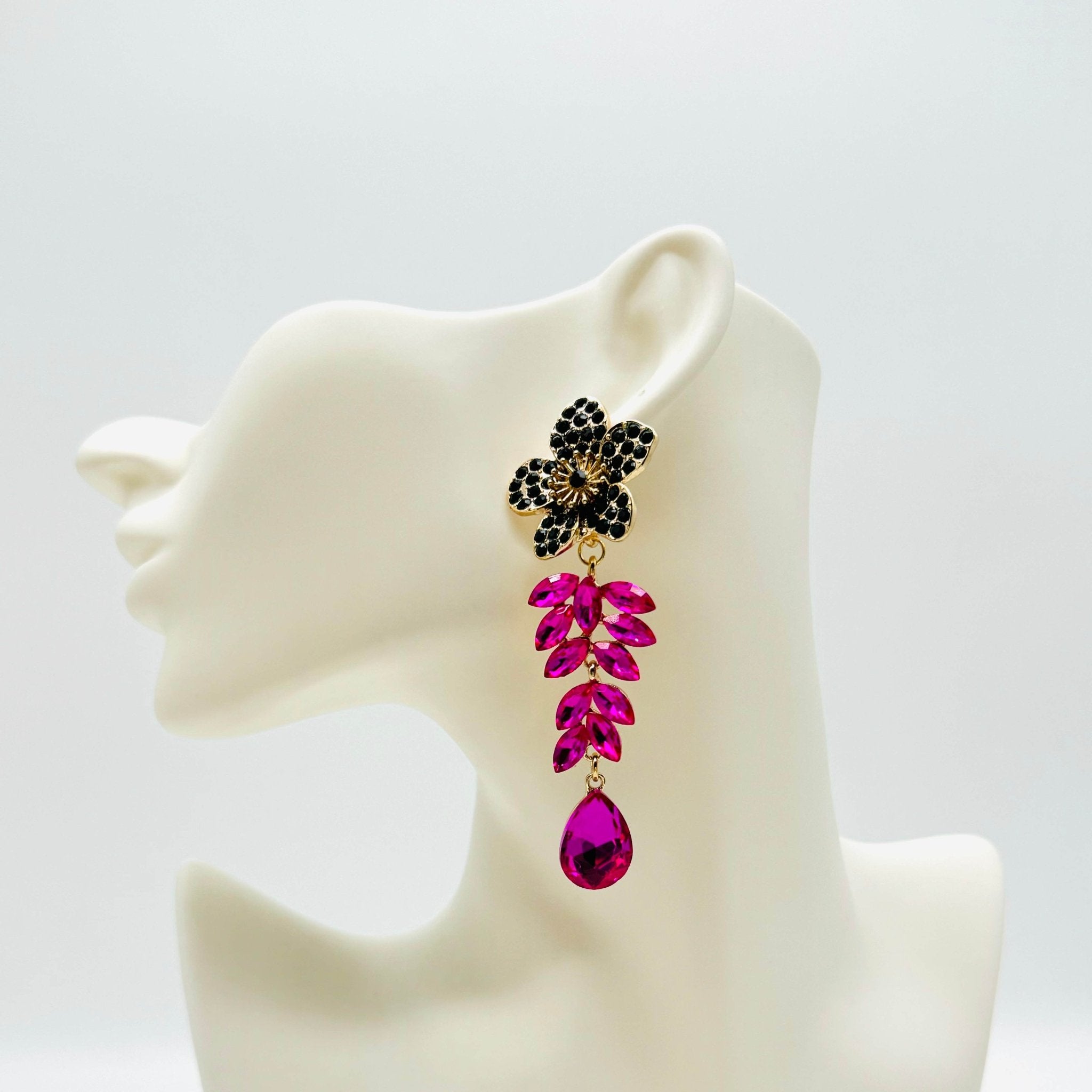 Earrings Fuchsia AB Glam | Gold - Muze Earrings