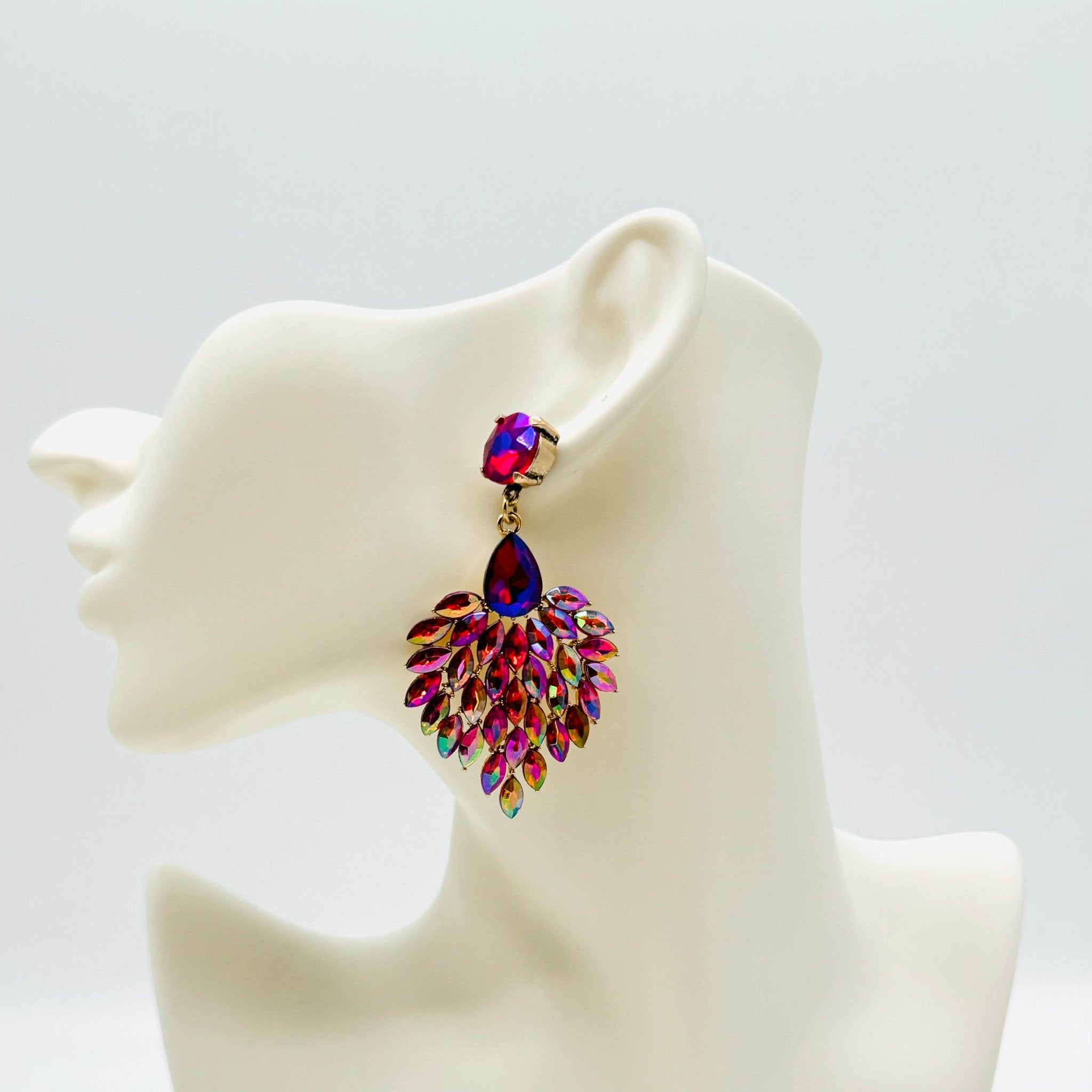 Earrings Fuchsia AB Glam | Gold - Muze Earrings