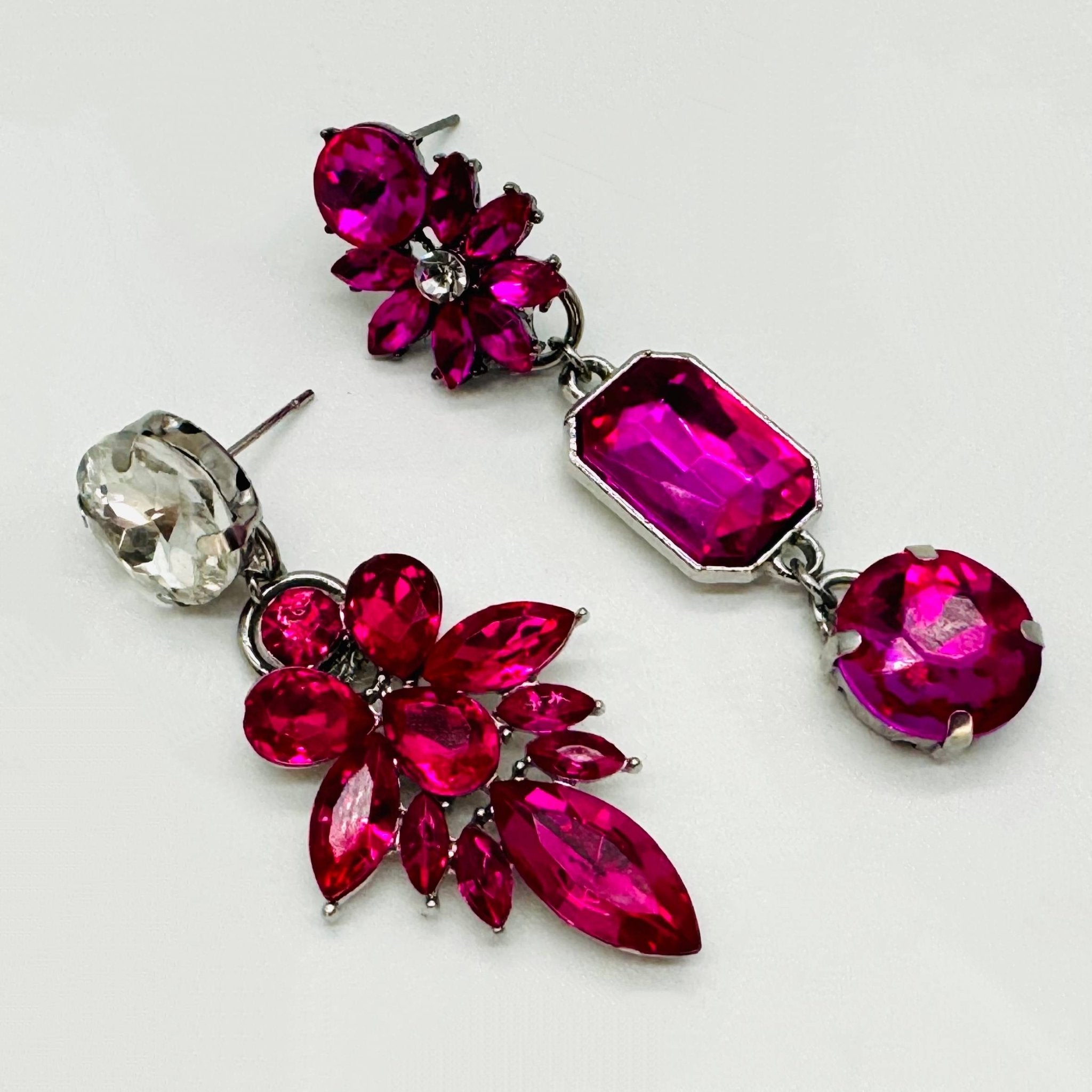 Earrings Fuchsia Glam | Silver - Muze Earrings