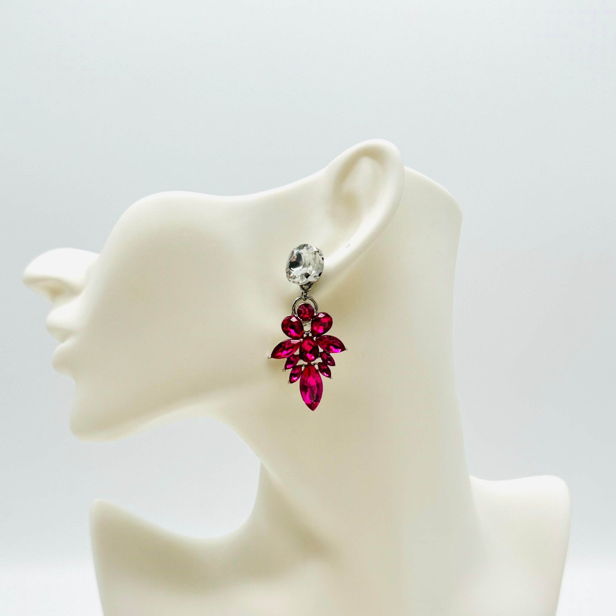 Earrings Fuchsia Glam | Silver - Muze Earrings