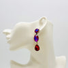 Earrings Fuchsia Red AB II | Gold - Muze Earrings