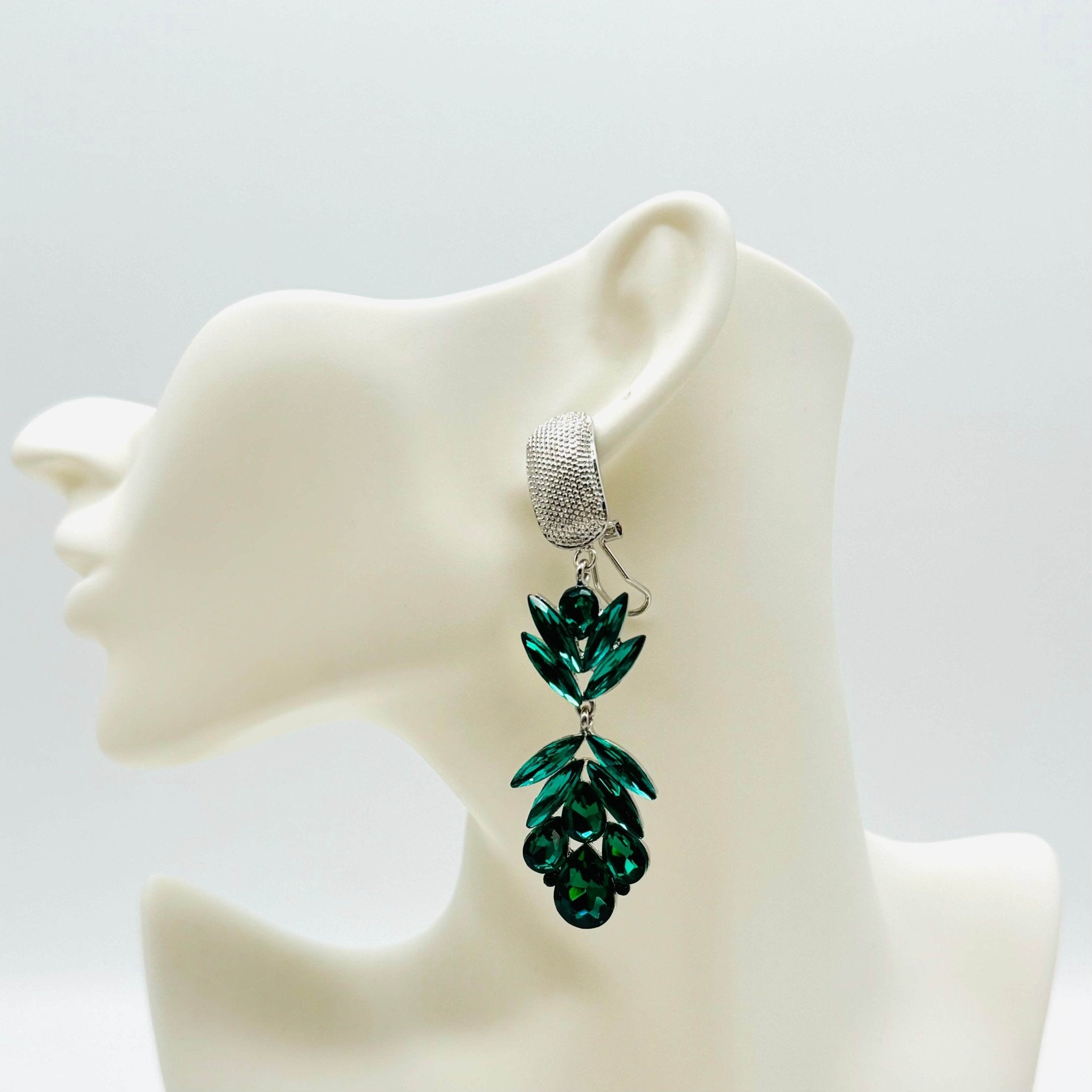 Earrings Green Marble Beatle | Silver - Muze Earrings