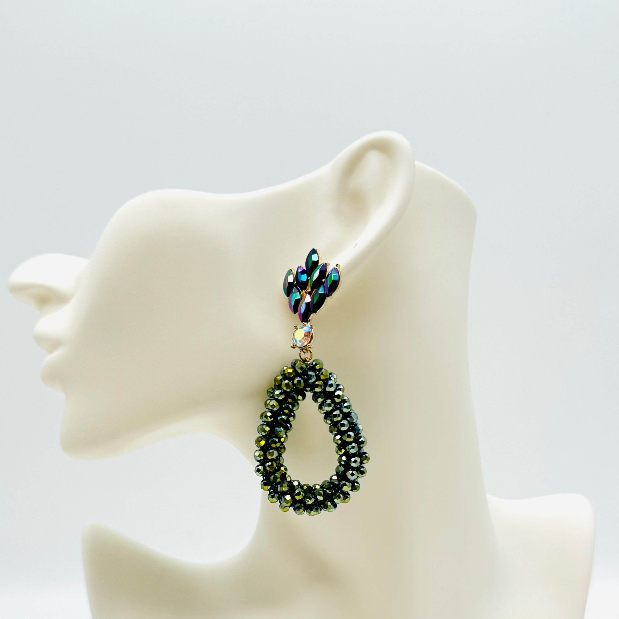 Earrings Green & Purple Glam | Gold - Muze Earrings