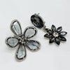 Earrings Grey Swarovski Flower | Silver - Muze Earrings