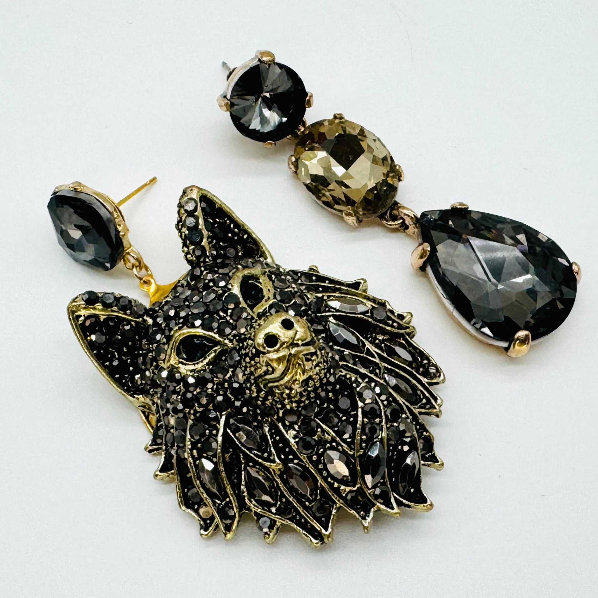 Earrings Grey Wolf | Gold - Muze Earrings