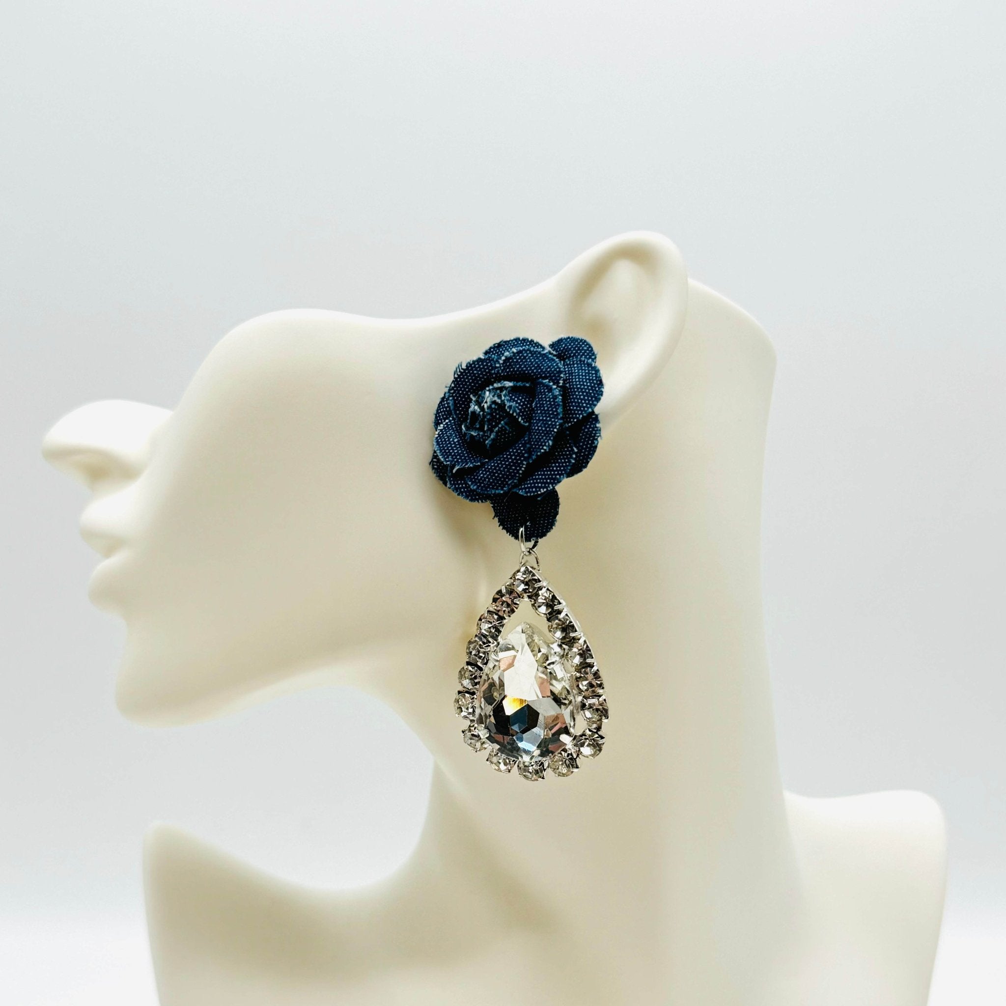 Earrings Light Denim Crystal | Silver - Muze Earrings