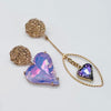 Earrings Lilac AB Heart | Gold - Muze Earrings