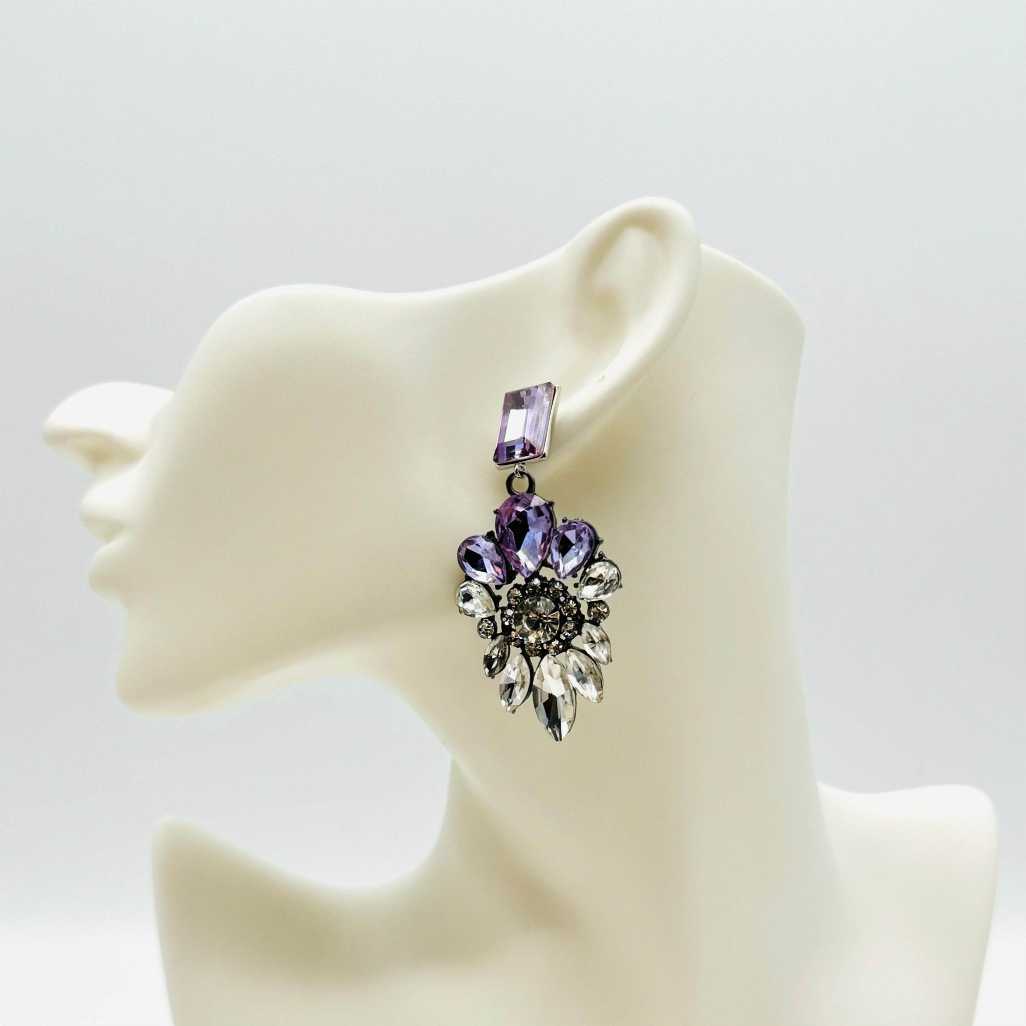 Earrings Lilac Crystal | Silver - Muze Earrings