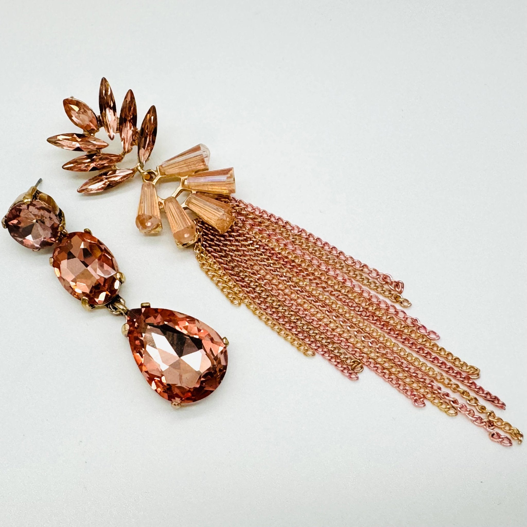 Earrings Long Peach Glam | Gold - Muze Earrings