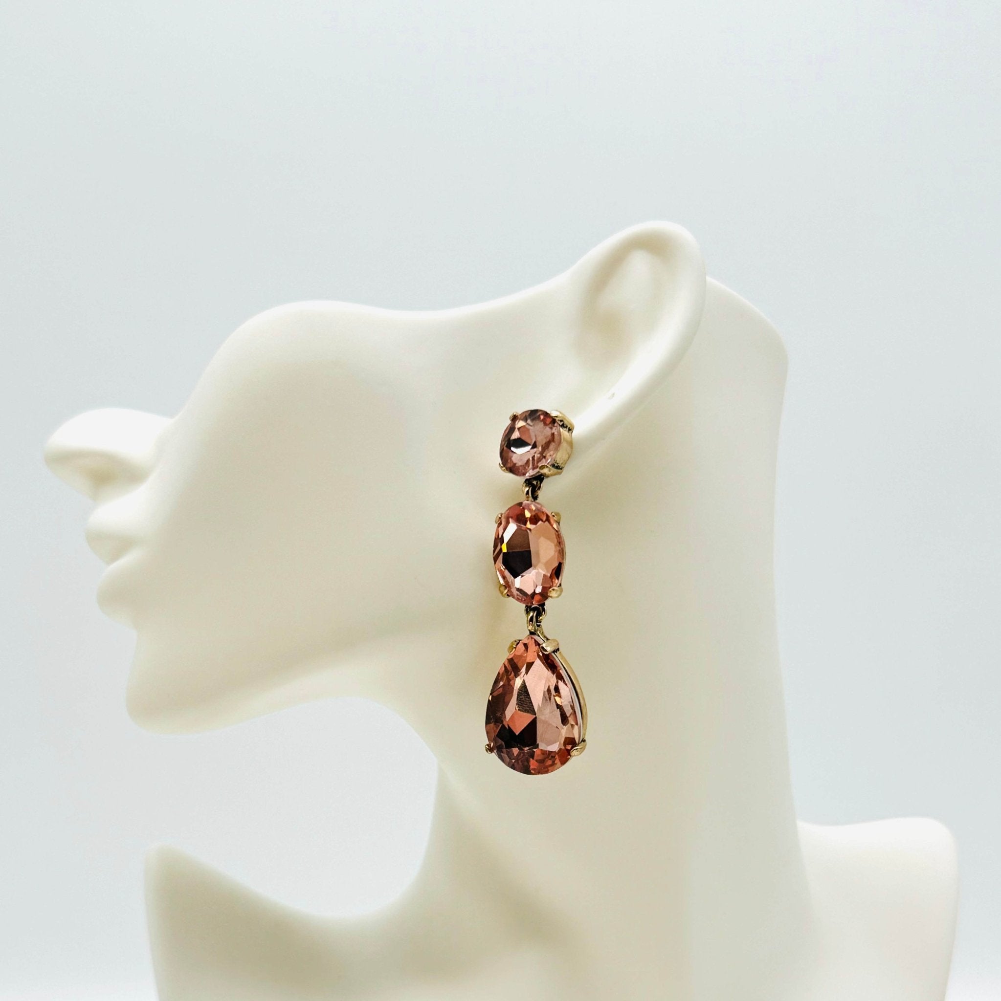 Earrings Long Peach Glam | Gold - Muze Earrings