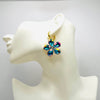 Earrings Mirrored Aqua AB Flowers | Gold - Muze Earrings