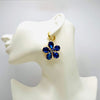 Earrings Mirrored Cobalt Flowers | Gold - Muze Earrings