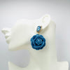 Handgemaakt statement oorbel earrings mirrored denim handgemaakt door MUZE earrings. Gratis geleverd binnen nederland en belgie.