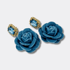 Handgemaakt statement oorbel earrings mirrored denim handgemaakt door MUZE earrings. Gratis geleverd binnen nederland en belgie.
