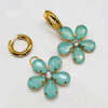 Earrings Mirrored Light Blue Flowers | Gold - Muze Earrings