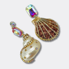 Earrings Pearl & Strass Cockle | Gold - Muze Earrings