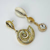 Handgemaakt statement oorbel earrings pearly nautilus handgemaakt door MUZE earrings. Gratis geleverd binnen nederland en belgie.