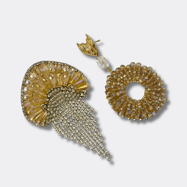Earrings Pink AB Jellyfish | Gold - Muze Earrings
