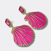 Earrings Pink Strass Cockle | Gold - Muze Earrings