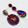 Earrings Purple Red Green Glam | Gold - Muze Earrings