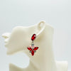 Earrings Red Flower Glam | Silver - Muze Earrings