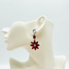 Earrings Red Flower Glam | Silver - Muze Earrings