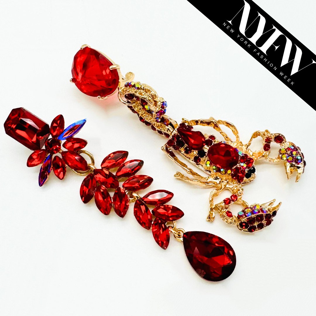 Earrings Red Scorpion | Gold - Muze Earrings