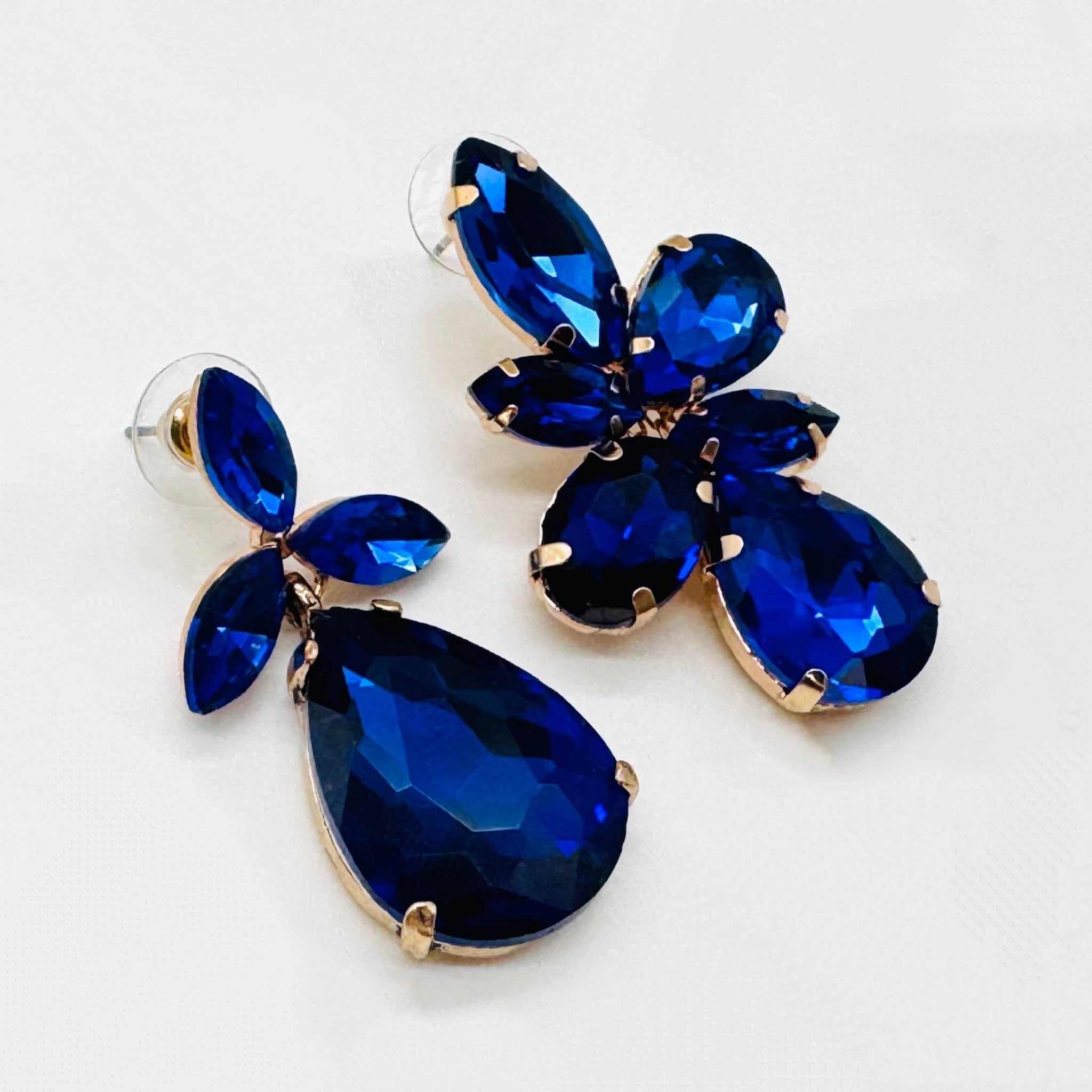 Earrings Short Cobalt Glam | Gold - Muze Earrings