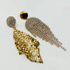 Earrings Woven Strass | Gold - Muze Earrings