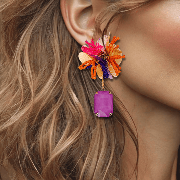Fluorescent Shells Earrings | Gold - Muze Earrings