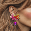 Fluorescent Shells Earrings | Gold - Muze Earrings