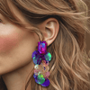 Fluorescent Shells Earrings | Gold - Muze Earrings