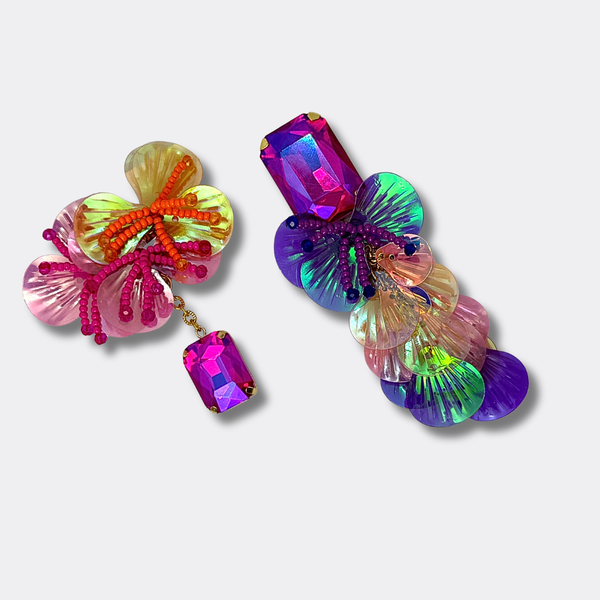 Fluorescent Shells Earrings | Gold - Muze Earrings