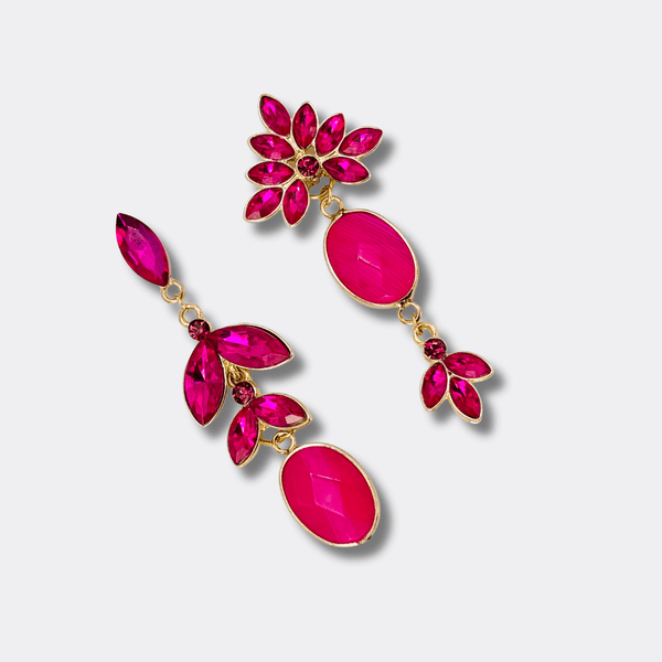 Fuchsia Agate Earrings | Gold - Muze Earrings