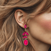 Fuchsia Agate Earrings | Gold - Muze Earrings