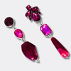 Fuchsia Agate Earrings | Silver - Muze Earrings