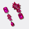 Fuchsia Crystal Earrings | Silver - Muze Earrings
